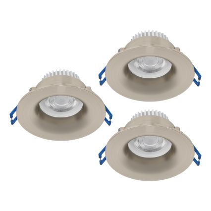 Eglo - SADA 3x LED Koupelnové podhledové svítidlo LED/4,9W/230V 2700/4000/6500K pr. 8,8 cm IP65 matný chrom
