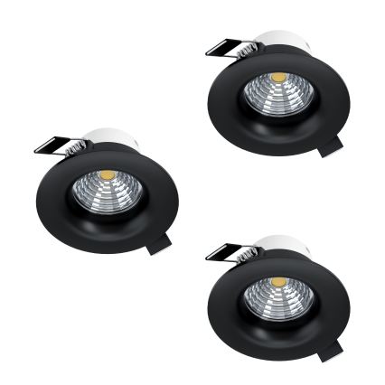 Eglo - SADA 3x LED Stmívatelné podhledové svítidlo LED/4,8W/230V pr. 8,8 cm černá