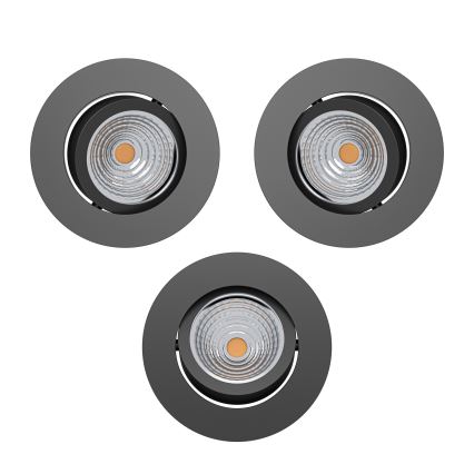 Eglo - SADA 3x LED Stmívatelné podhledové svítidlo LED/6,4W/230V pr. 8,8 cm černá