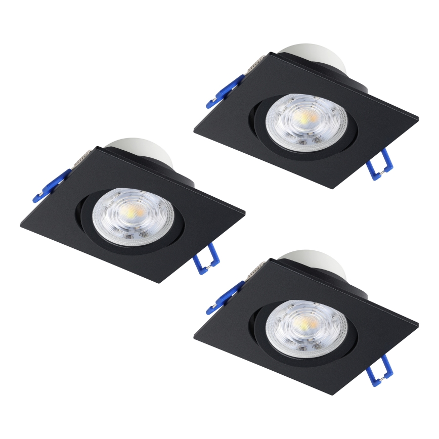 Eglo - SADA 3x LED Stmívatelné podhledové svítidlo LED/4,8W/230V 8,8x8,8 cm černá