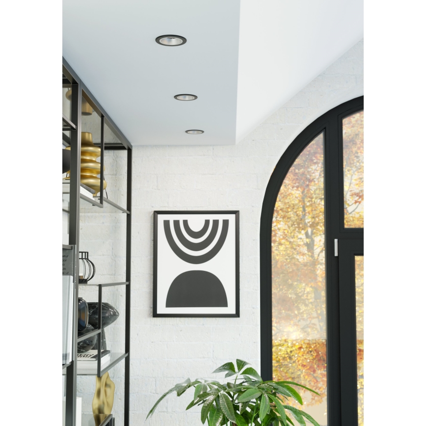 Eglo - LED RGBW Stmívatelné koupelnové podhledové svítidlo LED/4,8W/230V 2700-6500K IP44 černá