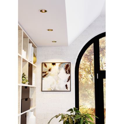 Eglo - LED RGBW Stmívatelné koupelnové podhledové svítidlo LED/4,8W/230V 2700-6500K IP44 bílá/zlatá