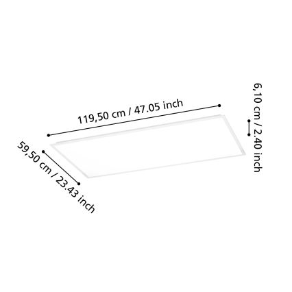 Eglo - LED Přisazený panel LED/36,5W/230V 2700/4000/6500K 120x60 cm bílá