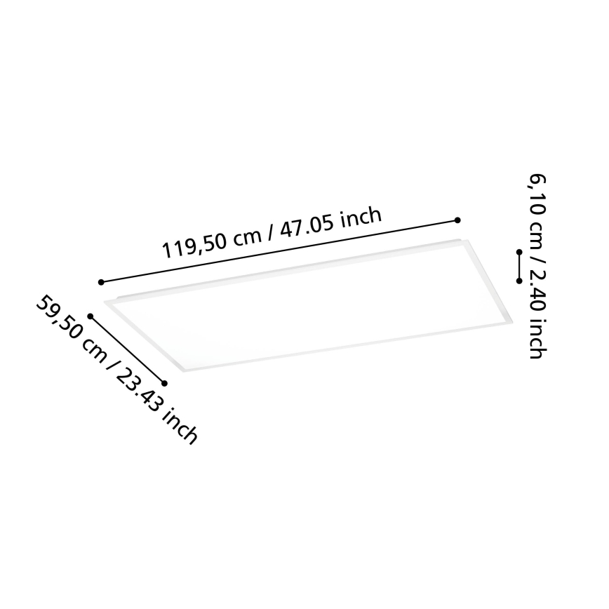 Eglo - LED Přisazený panel LED/36,5W/230V 2700/4000/6500K 120x60 cm bílá