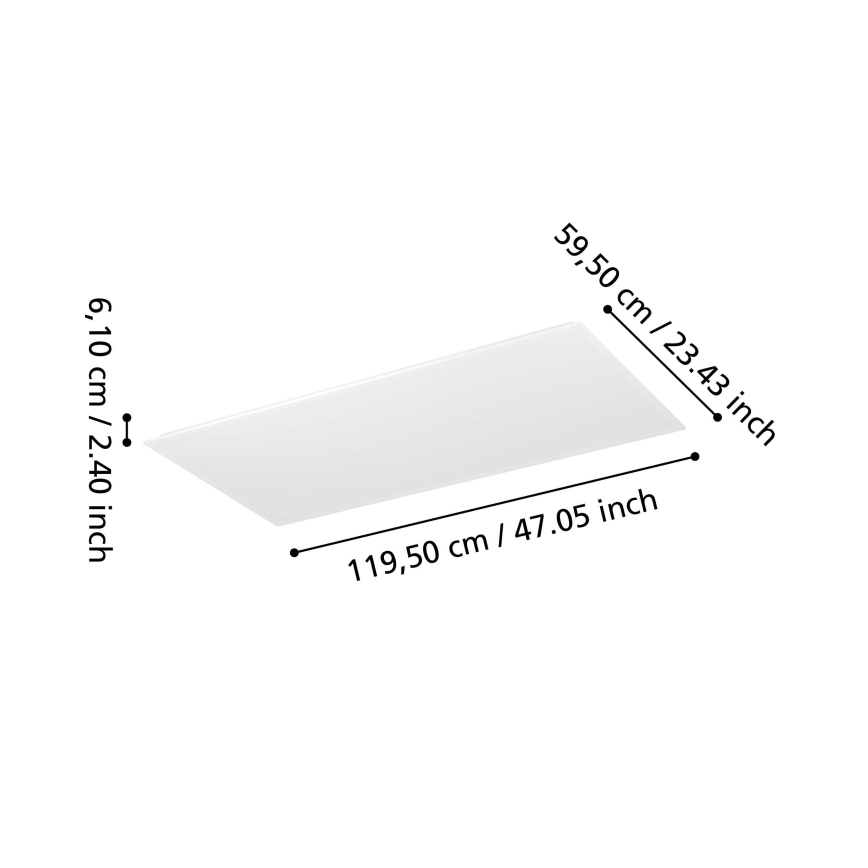 Eglo - LED Stmívatelný přisazený panel LED/35,5W/230V 2700-6500K 120x60 cm bílá + dálkové ovládání