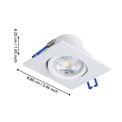 Eglo - SADA 3x LED Stmívatelné podhledové svítidlo LED/6,4W/230V 8,8x8,8 cm bílá