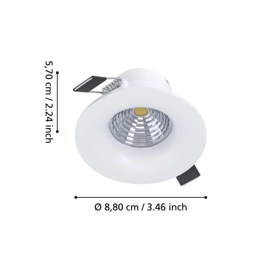 Eglo - LED Stmívatelné podhledové svítidlo LED/6,4W/230V pr. 8,8 cm bílá