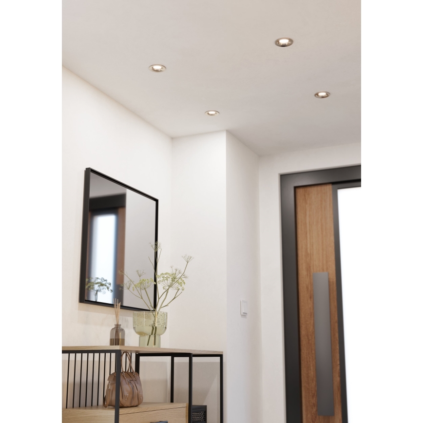 Eglo - LED Stmívatelné podhledové svítidlo LED/6,4W/230V pr. 8,8 cm matný chrom