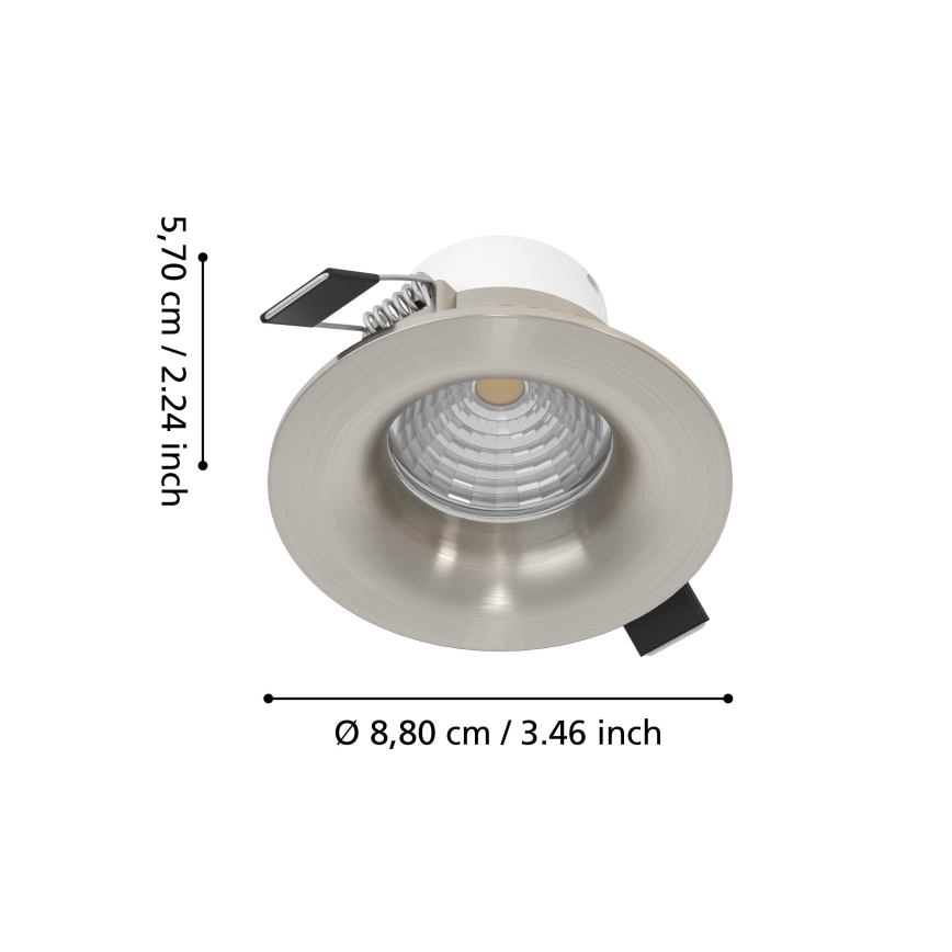 Eglo - LED Stmívatelné podhledové svítidlo LED/6,4W/230V pr. 8,8 cm matný chrom