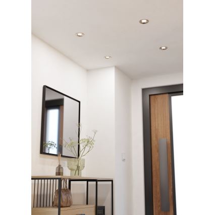 Eglo - SADA 3x LED Stmívatelné podhledové svítidlo LED/6,4W/230V pr. 8,8 cm matný chrom