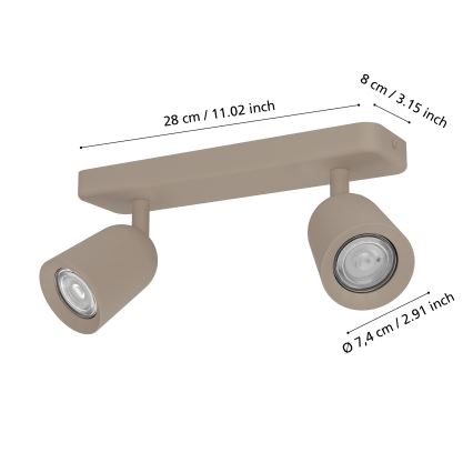 Eglo - Bodové svítidlo 2xGU10/10W/230V béžová