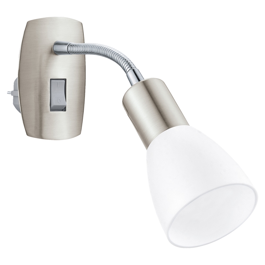 Eglo - Nástěnná lampička do zásuvky 1xE14/5W/230V matný chrom
