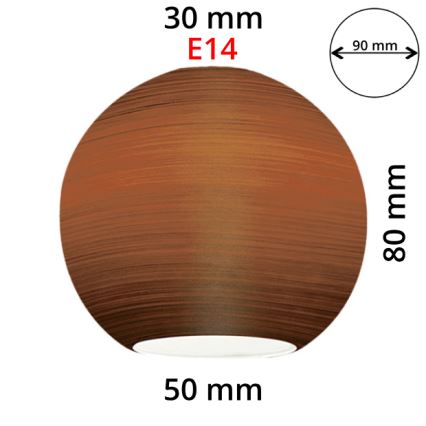 EGLO 90251 - Náhradní sklo k lustru, stolní lampě, stropnímu svítidlu a bodovému svítidlu MY CHOICE E14 pr. 9 cm hnědé stírané