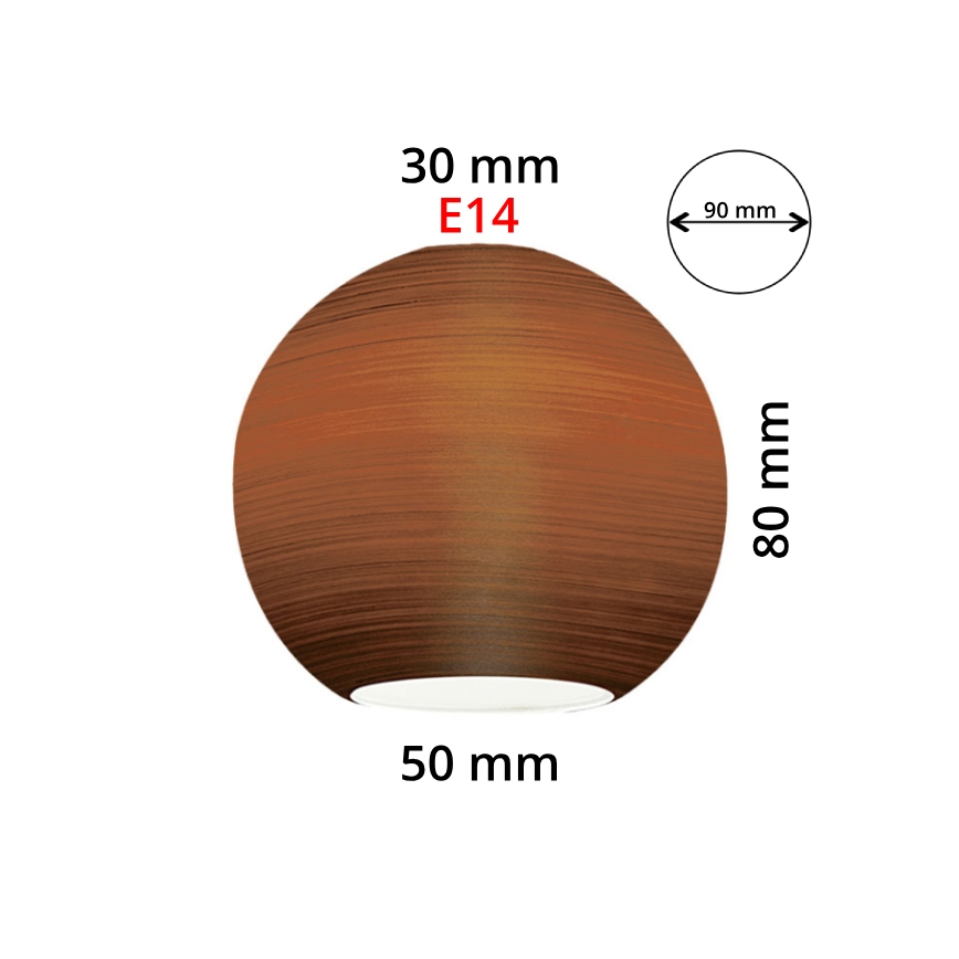 EGLO 90251 - Náhradní sklo k lustru, stolní lampě, stropnímu svítidlu a bodovému svítidlu MY CHOICE E14 pr. 9 cm hnědé stírané