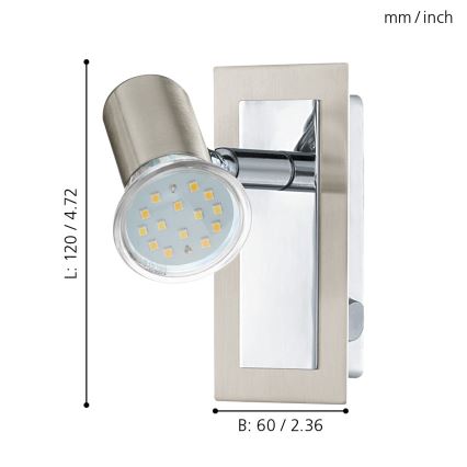 EGLO - Nástěnné bodové svítidlo 1xGU10//3W/230V