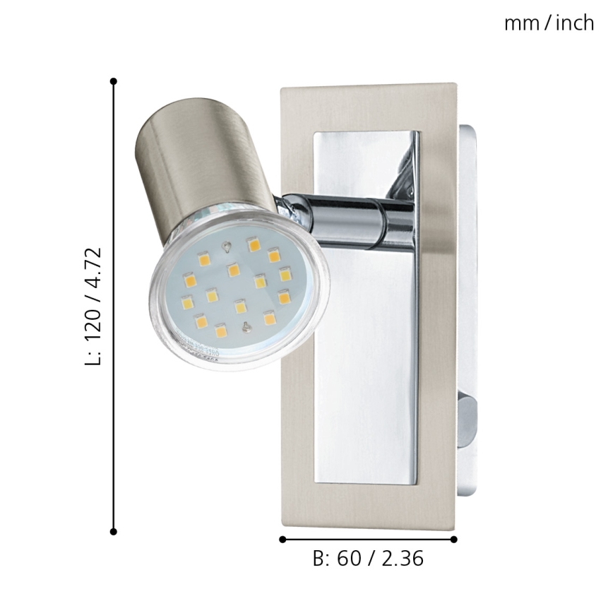 EGLO - Nástěnné bodové svítidlo 1xGU10//3W/230V