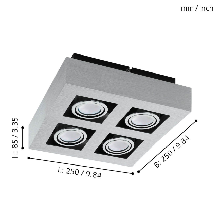 Eglo - LED Bodové svítidlo 4xGU10-LED/5W/230V