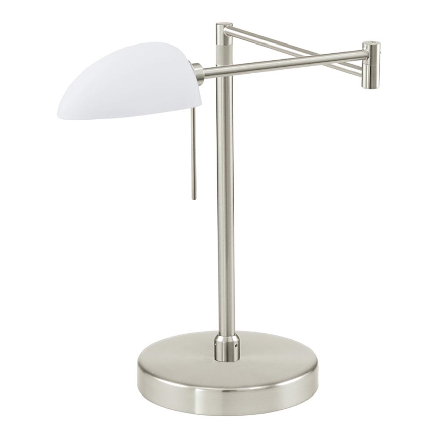 EGLO 91521 - Stolní lampa TAVOLARA matný nikl/opál
