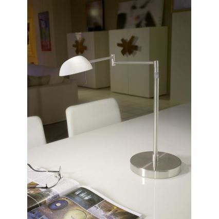 EGLO 91521 - Stolní lampa TAVOLARA matný nikl/opál