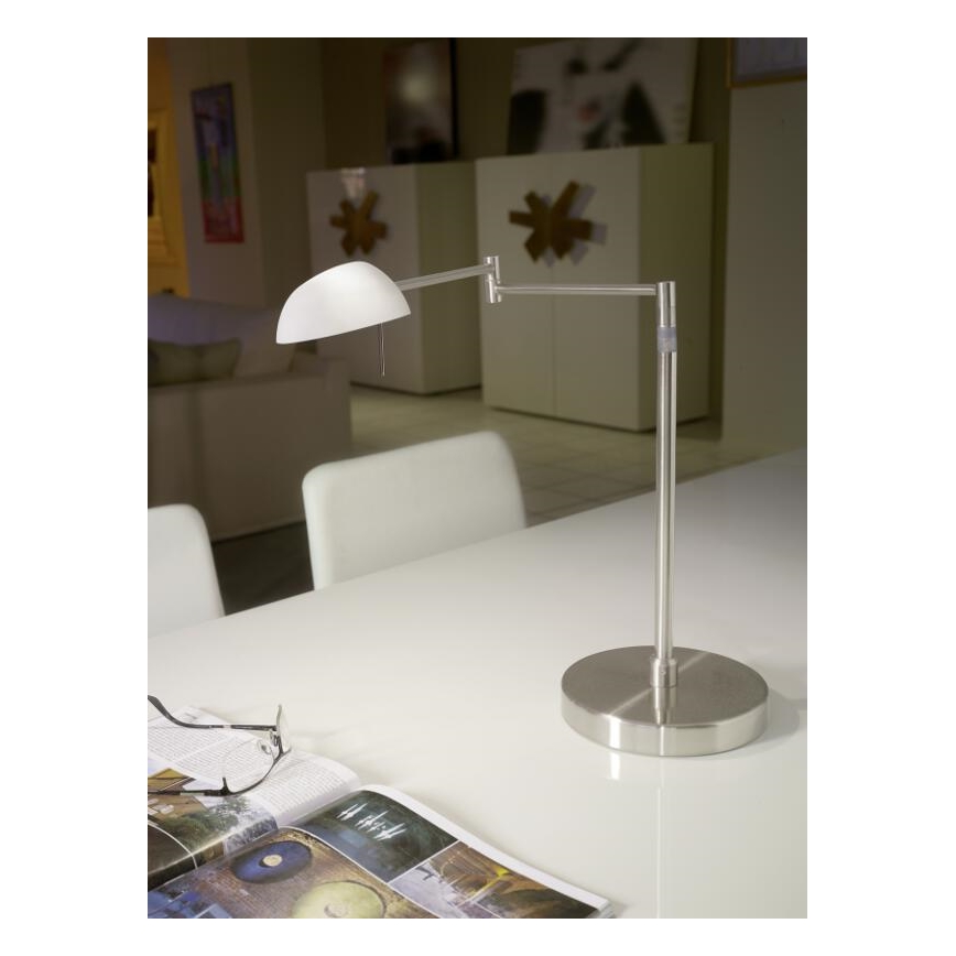 EGLO 91521 - Stolní lampa TAVOLARA matný nikl/opál