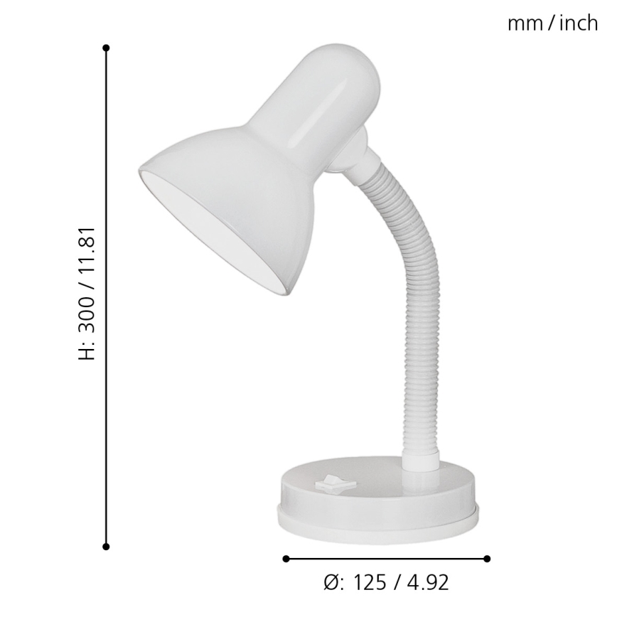 EGLO - Stolní lampa 1xE27/40W bílá