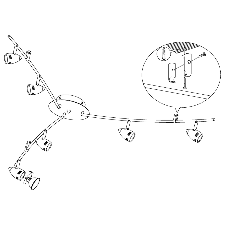 Eglo - LED Bodové svítidlo 6xGU10/3W/230V