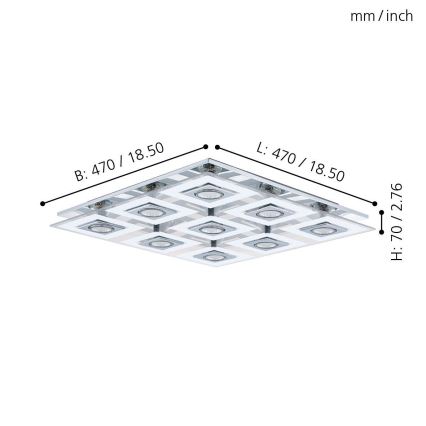 Eglo 92877 - LED stropní svítidlo CABO 9xGU10/3W/230V