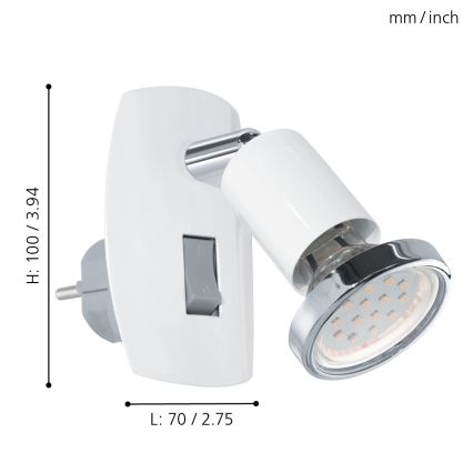 Eglo - LED svítidlo do zásuvky 1xGU10-LED/3W/230V