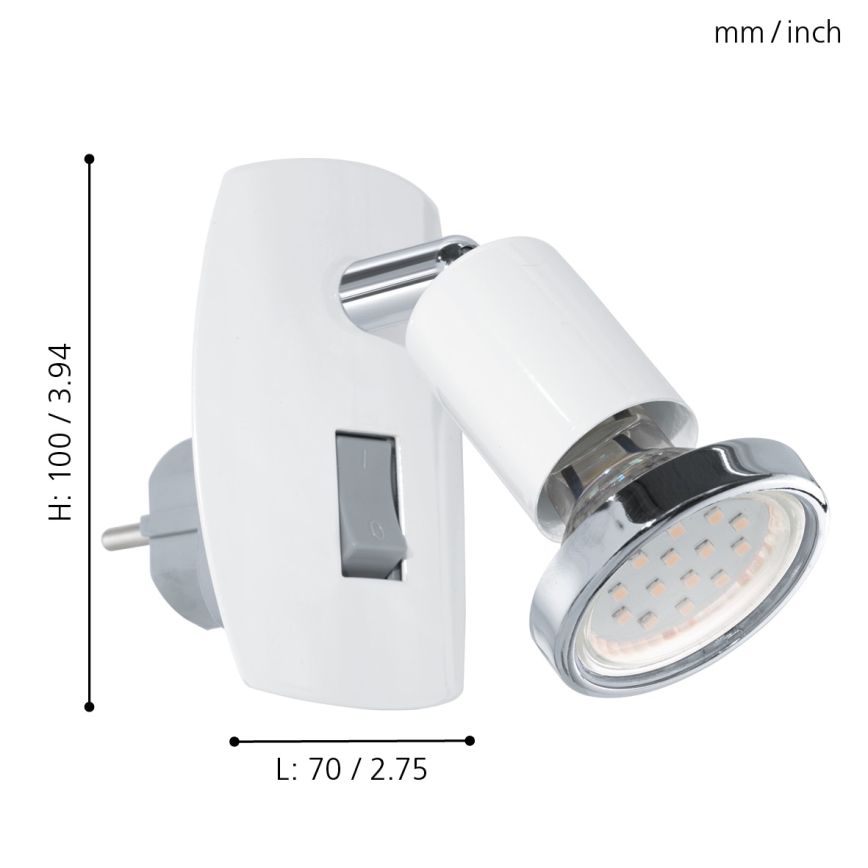 Eglo - LED svítidlo do zásuvky 1xGU10-LED/3W/230V