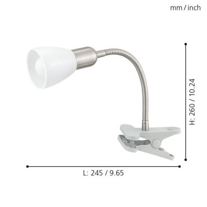 Eglo 92932 - LED Lampa s klipem DAKAR 3 1xE14/4W/230V