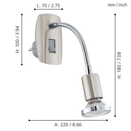 Eglo 92933 - LED svítidlo do zásuvky MINI 4 1xGU10-LED/3W/230V