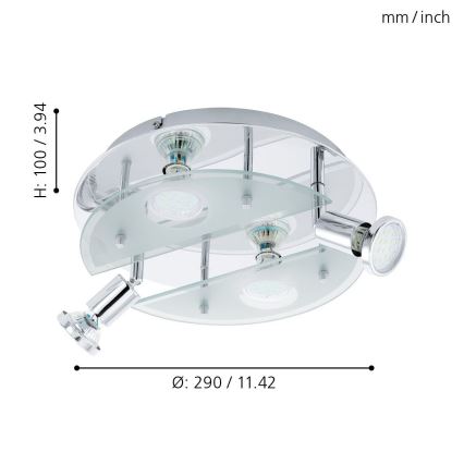 EGLO 93085 - LED Stropní svítidlo CABO 1 4xGU10/3W