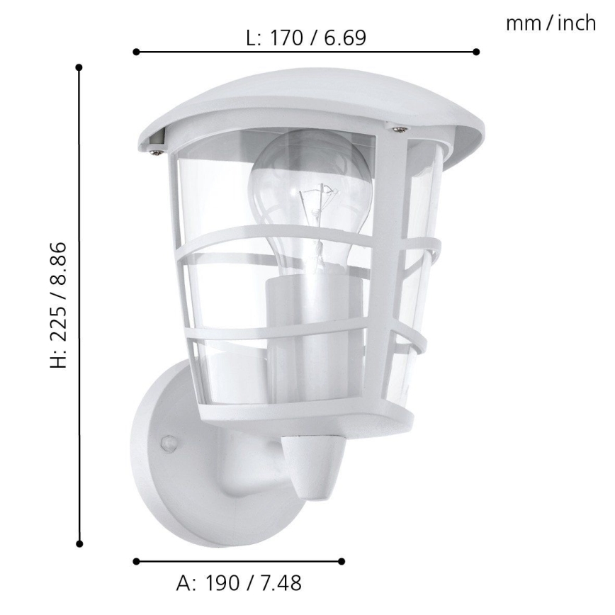 Eglo - LED Venkovní nástěnné svítidlo 1xE27/8,5W/230V IP44