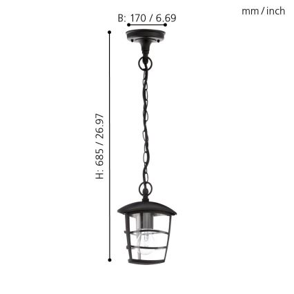 Eglo 93406 - LED Venkovní lustr ALORIA 1xE27/8,5W/230V IP44