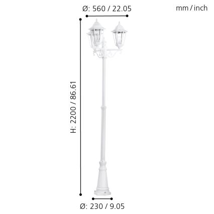Eglo Venkovní lampa 3xE27/60W/230V IP44