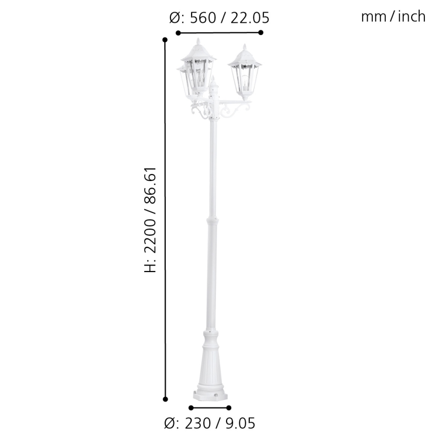 Eglo Venkovní lampa 3xE27/60W/230V IP44
