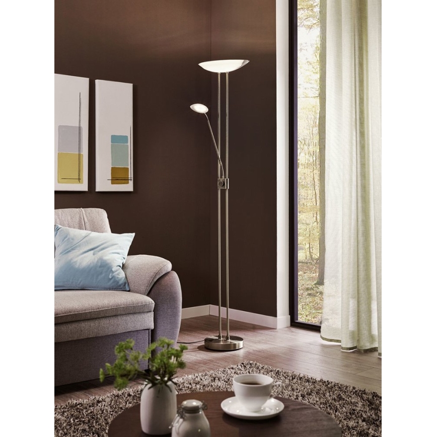 Eglo - LED Stmívatelná stojací lampa LED/20W + LED/2,5W bronzová