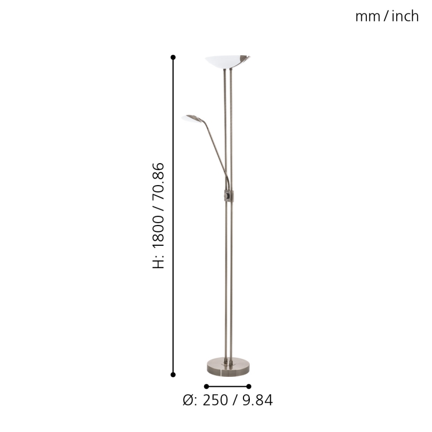 Eglo - LED Stmívatelná stojací lampa LED/20W + LED/2,5W bronzová