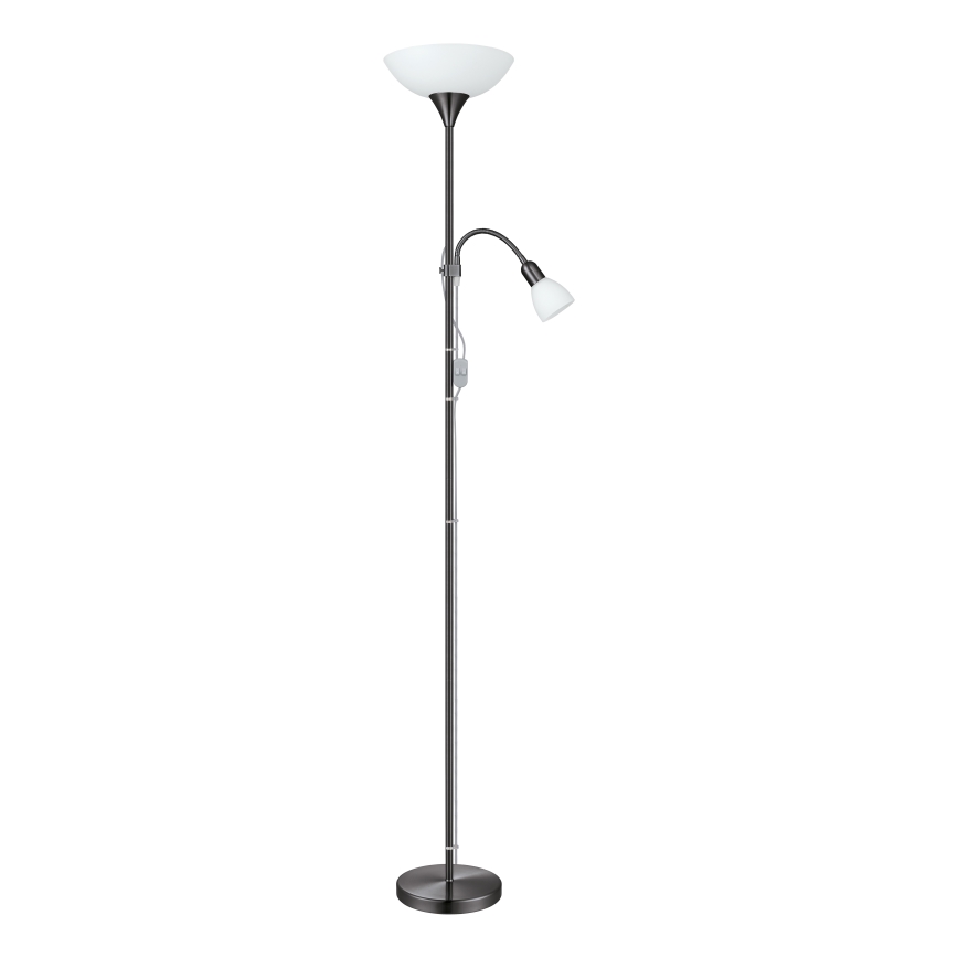 Eglo - Stojací lampa 1xE27/60W/230V + 1xE14/25W/230V černý chrom
