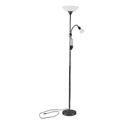 Eglo - Stojací lampa 1xE27/60W/230V + 1xE14/25W/230V černý chrom