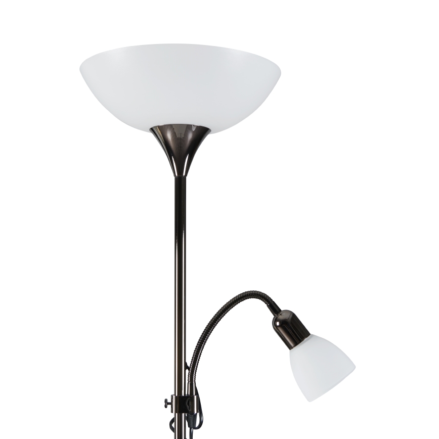 Eglo - Stojací lampa 1xE27/60W/230V + 1xE14/25W/230V černý chrom