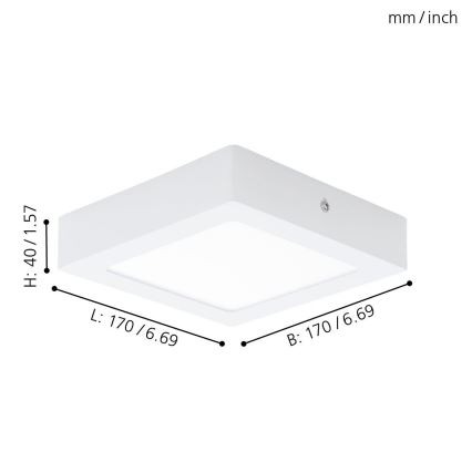 Eglo 94074 - LED stropní svítidlo FUEVA 1 LED/10,88W/230V