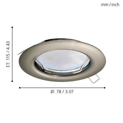 Eglo - SADA 3x LED Podhledové svítidlo PENETO 3xGU10-LED/3W/230V