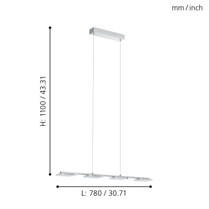 Eglo 94244 - LED závěsné svítidlo CARTAMA 4xLED/4,5W/230V