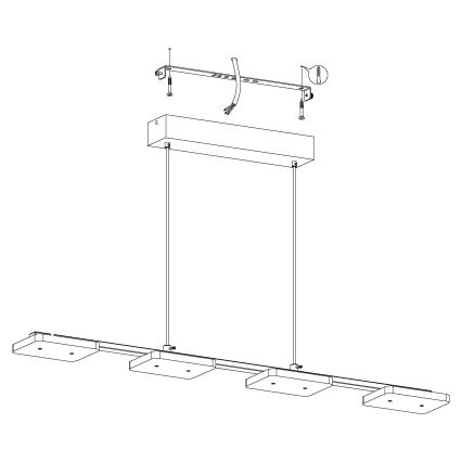 Eglo 94244 - LED závěsné svítidlo CARTAMA 4xLED/4,5W/230V