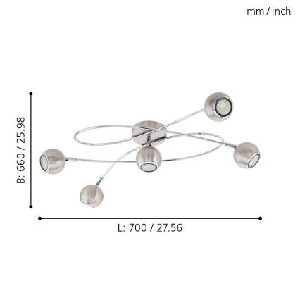 Eglo 94251 - LED Bodové svítidlo LOCANDA 5xGU10-LED/3W/230V