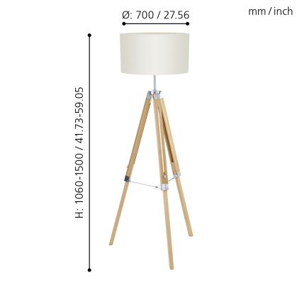 Eglo - Stojací lampa 1xE27/60W/230V