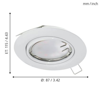 Eglo - SADA 3x LED Podhledové svítidlo PENETO 3xGU10-LED/5W/230V