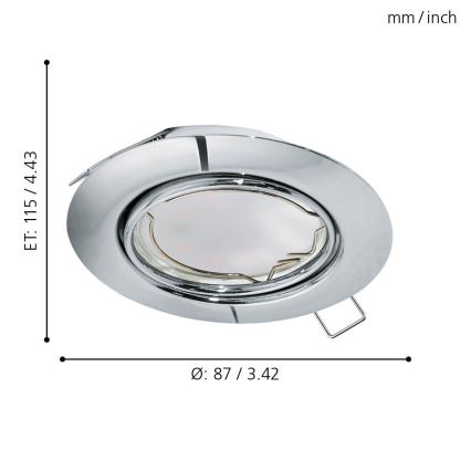 Eglo - SADA 3x LED Podhledové svítidlo PENETO 3xGU10-LED/5W/230V