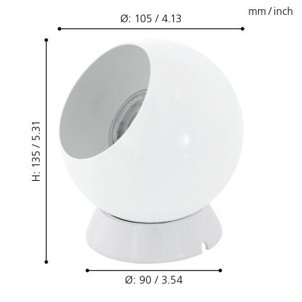 Eglo - LED Stolní/nástěnná lampa 1xGU10/2,8W/230V bílá